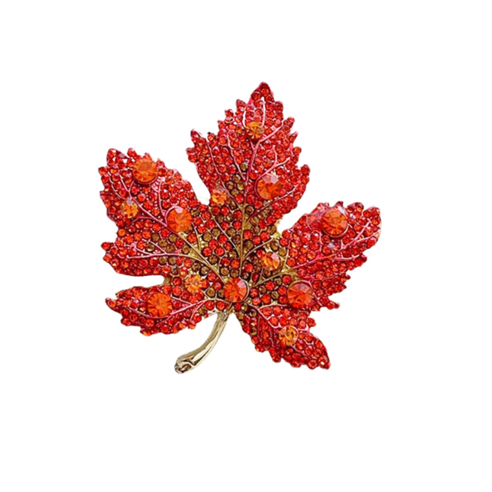 High End Women'S Formal Wear - Broche feuille d'érable en strass haut