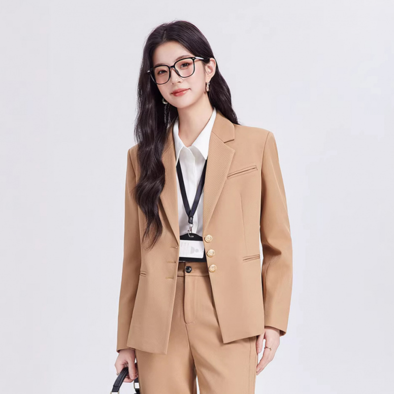 High End Women'S Formal Wear - Ensemble de costume kaki pour femme,