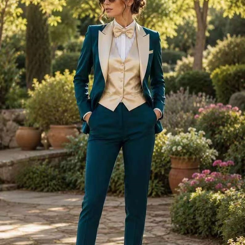 Costume de cérémonie bleu-vert - Blazer Set Women Formal avis et prix