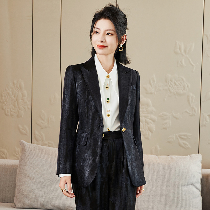 Pantalon formel noir doré pour - Women Formal Wear Blazer Set avis et prix