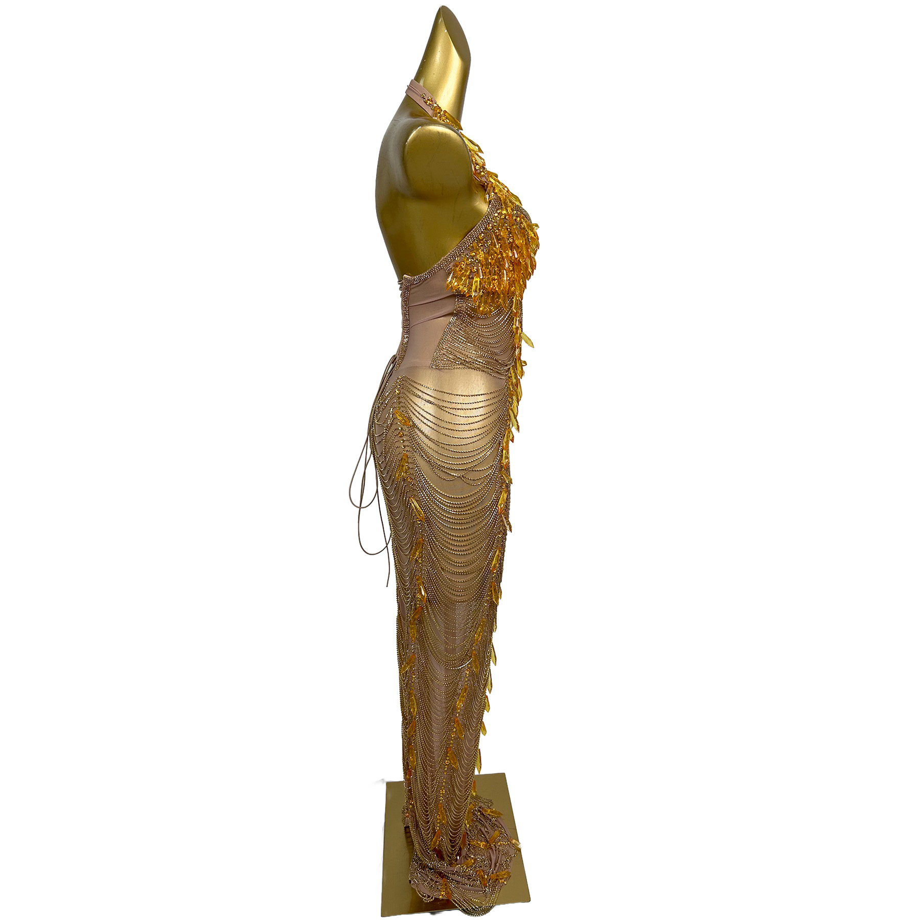Robe longue de soirée dorée do - Women Formal Wear For Plus Size avis et prix