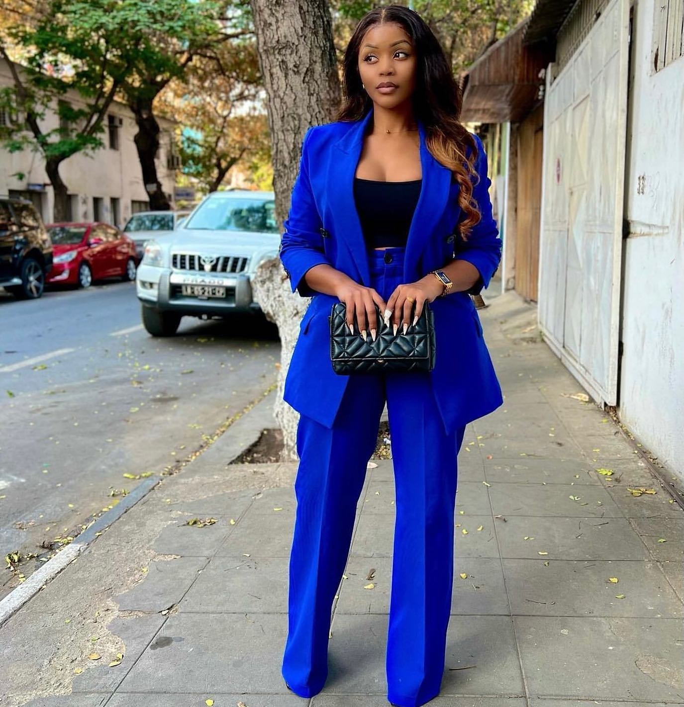 Costume pantalon bleu Royal po - Women Formal Wear For Plus Size avis et prix