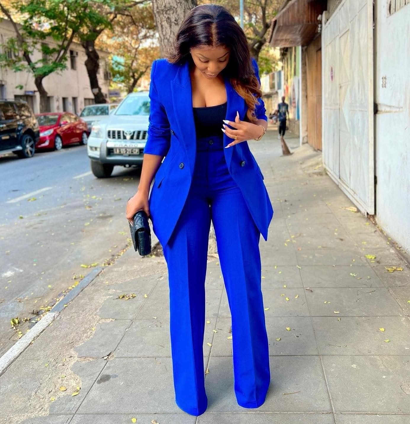Costume pantalon bleu Royal po - Women Formal Wear For Plus Size avis et prix