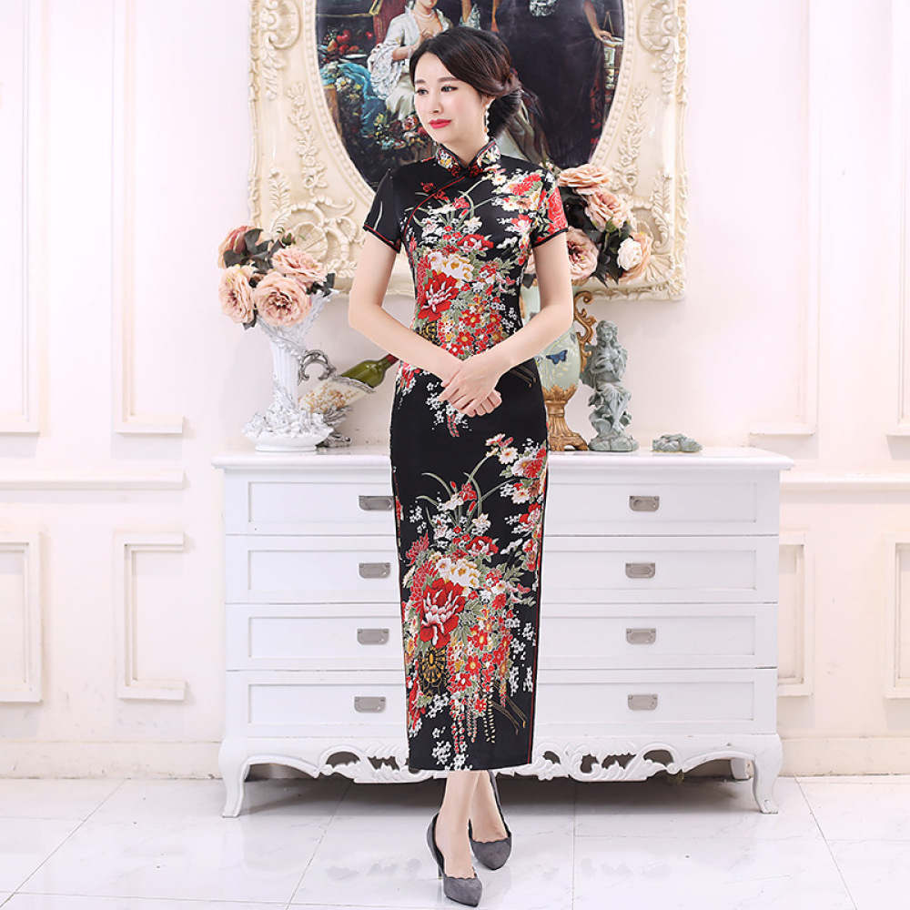 Robe longue classique en satin - Women Formal Wear For Plus Size avis et prix